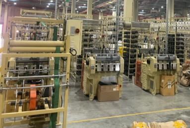 GREEN WEBBING AND WHITE ELASTIC MANUFACTURING MACHINE